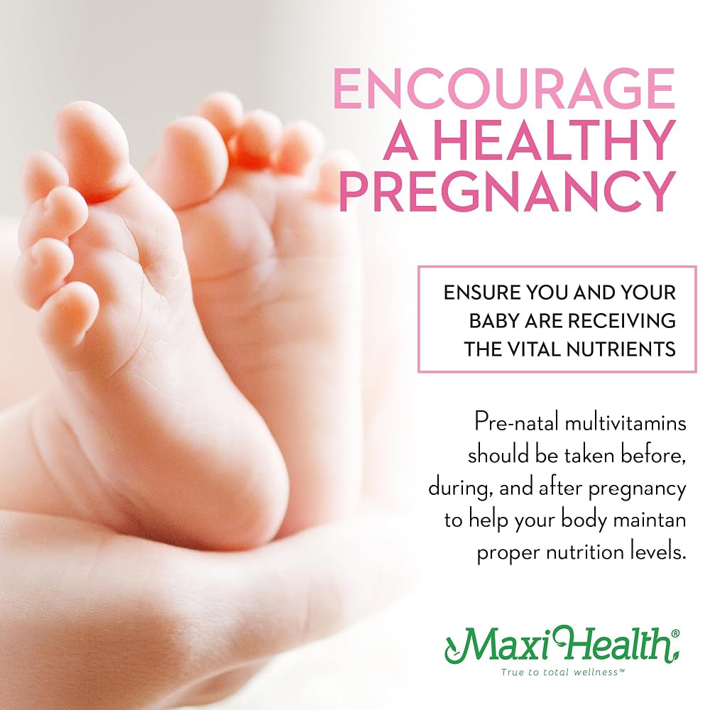 Maxi Health Prenatal Vitamins with DHA & Folic Acid - 60 Capsules - image 5