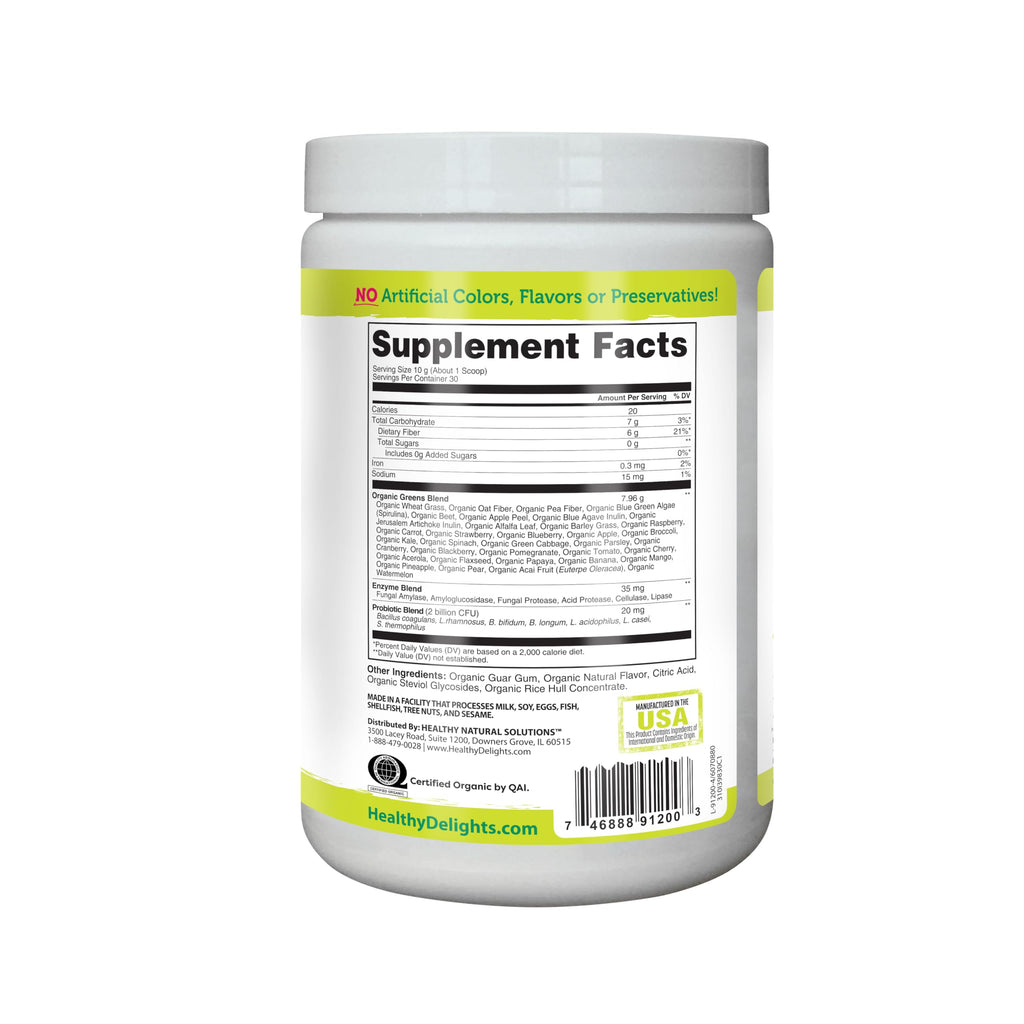 Healthy Delights Organic Greens + Probiotics Powder - 30 Servings - image 8