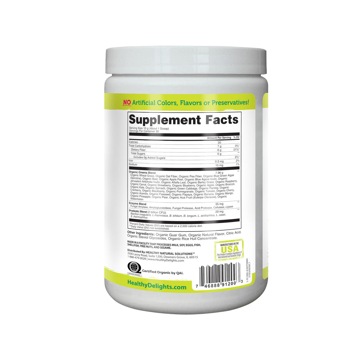 Healthy Delights Organic Greens + Probiotics Powder - 30 Servings - image 8