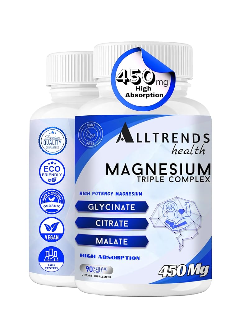 AllTrends Health Triple Magnesium Complex 450mg - 90 Capsules