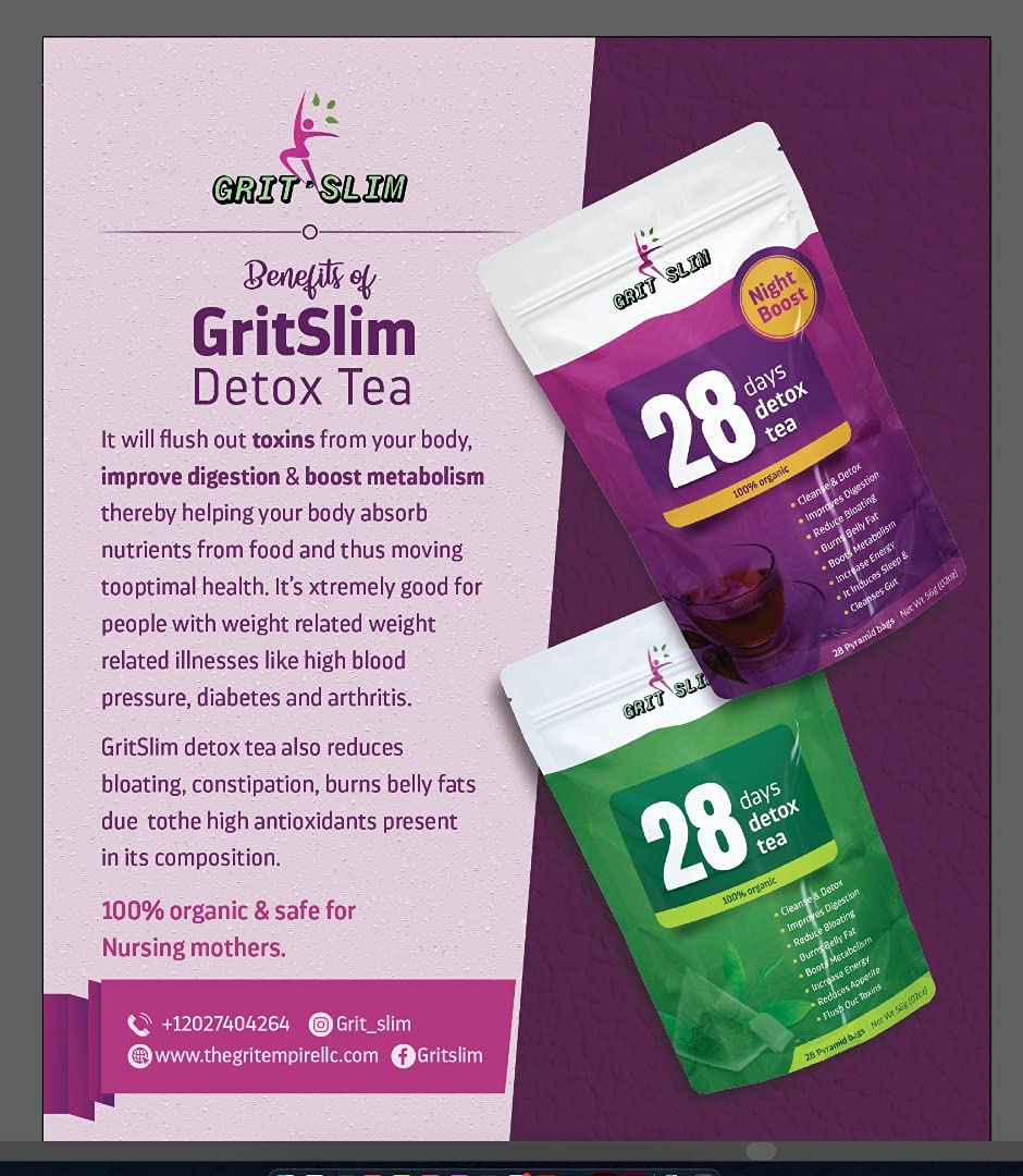 Generic Gritslim 28 Days Detox Tea - 150 Teabags - image 4