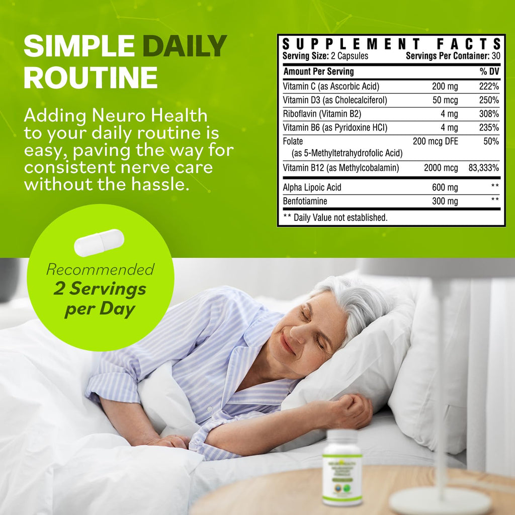 Neuro Health Nerve Support Formulawith B Vitamins & Alpha Lipoic Acid