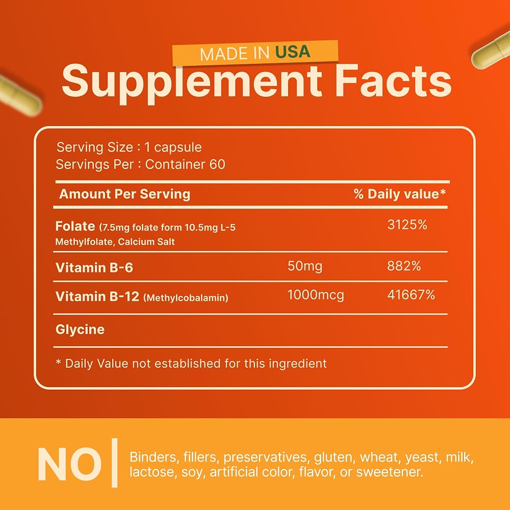 INVITA L-Methylfolate 7.5mg + B Complex - 60 Capsules - image 7