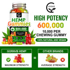 GORNVB Hemp Gummies 600,000 Extra Strength - 180 Count - image 2