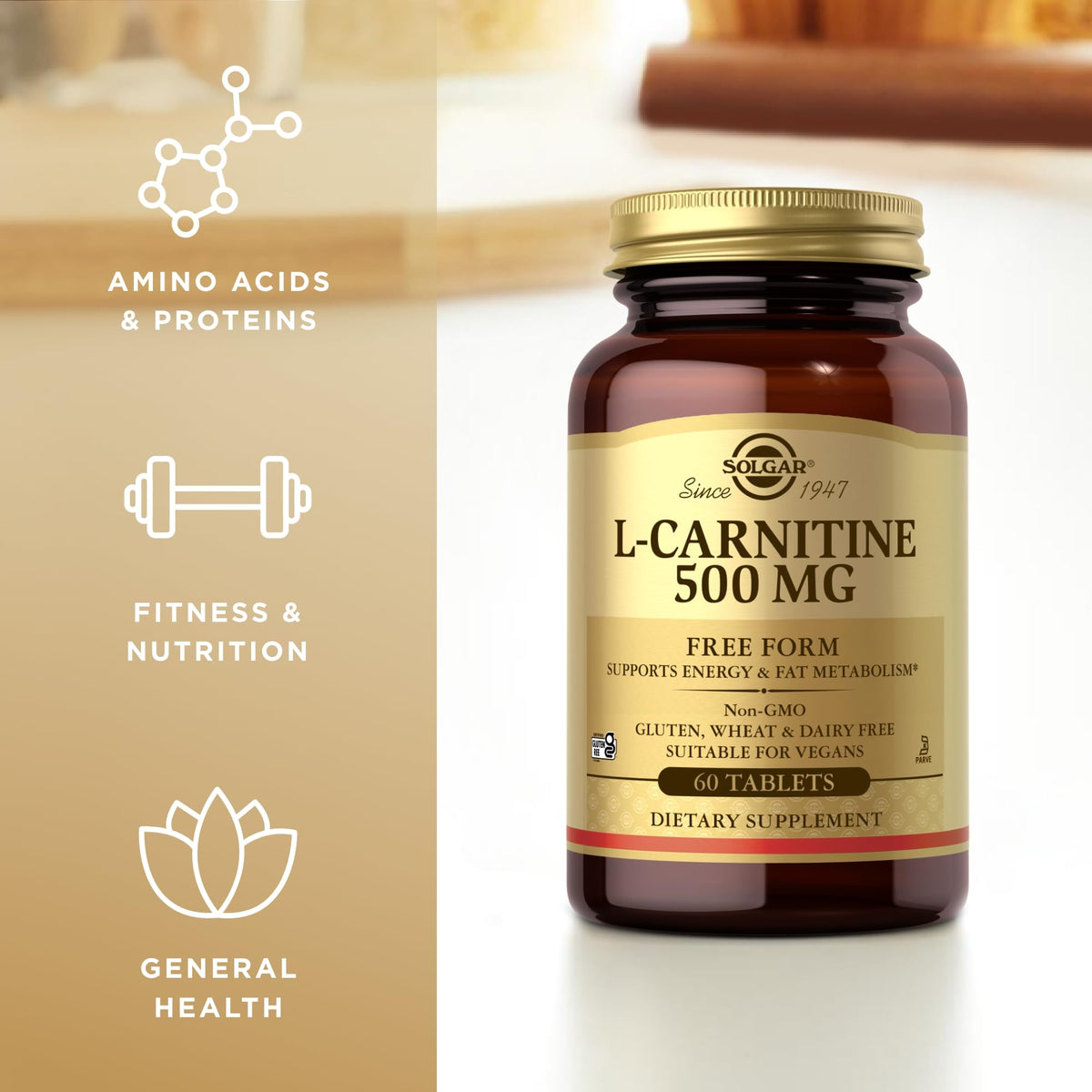 Solgar L-Carnitine 500 mg - 60 Tablets - image 3