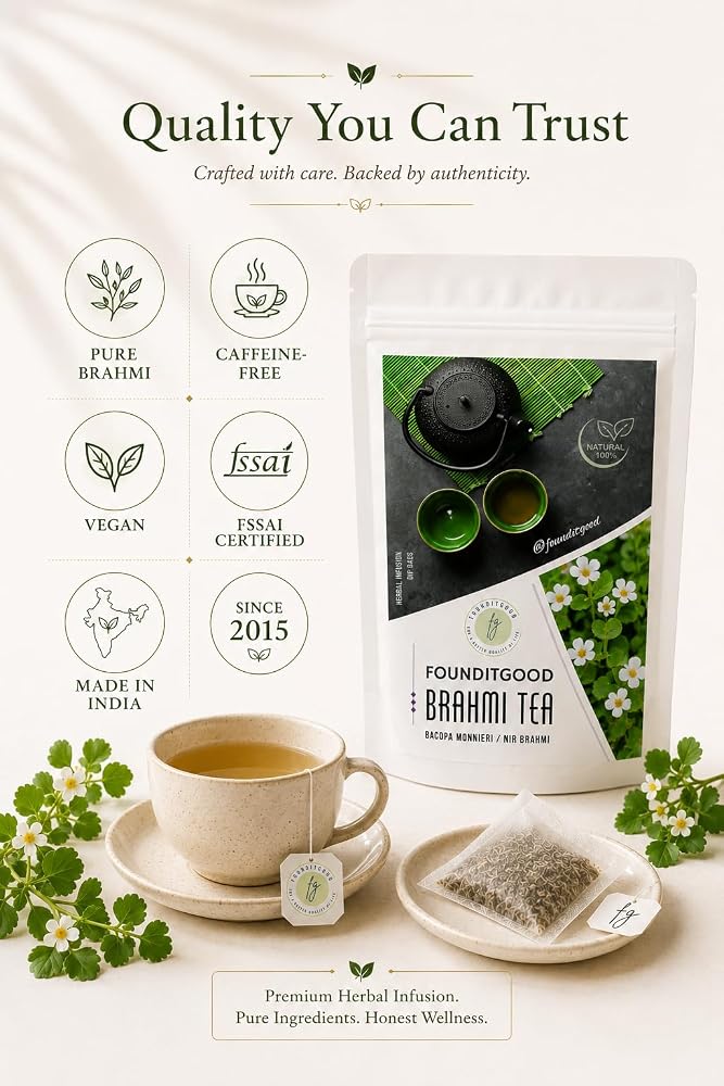FounditGood Brahmi Tea Herbal Infusion for Mental Clarity - 60 Tea Bags - image 7