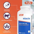 Rugby Niacin 500mg Vitamin B3 Supplement - 1,000 Tablets - image 5