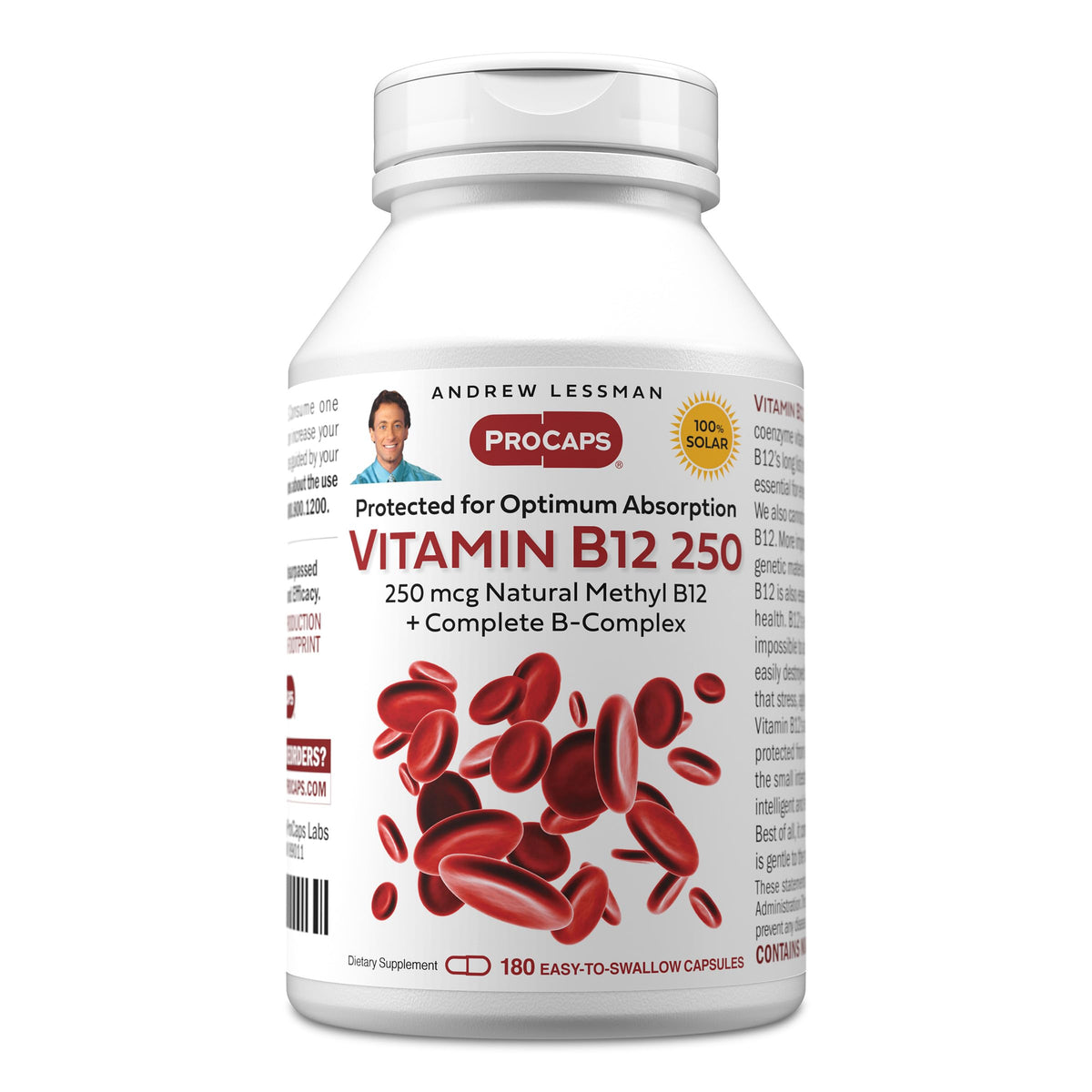 ANDREW LESSMAN Vitamin B12 250 Capsules - Absorption-Protected