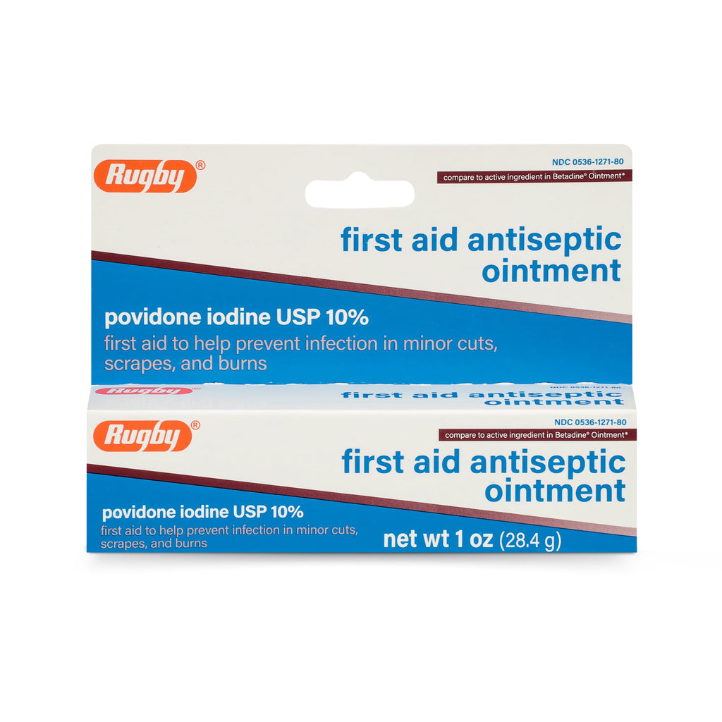 Rugby First Aid Antiseptic Ointment Povidone Iodine 10% - 1 Oz