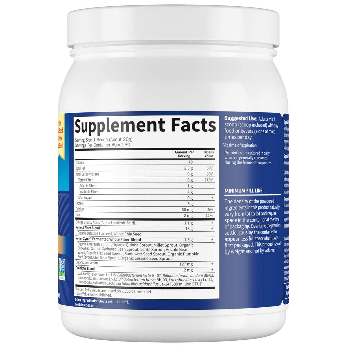 Garden of Life Super Seed Unflavored Fiber Powder - 600g - image 2