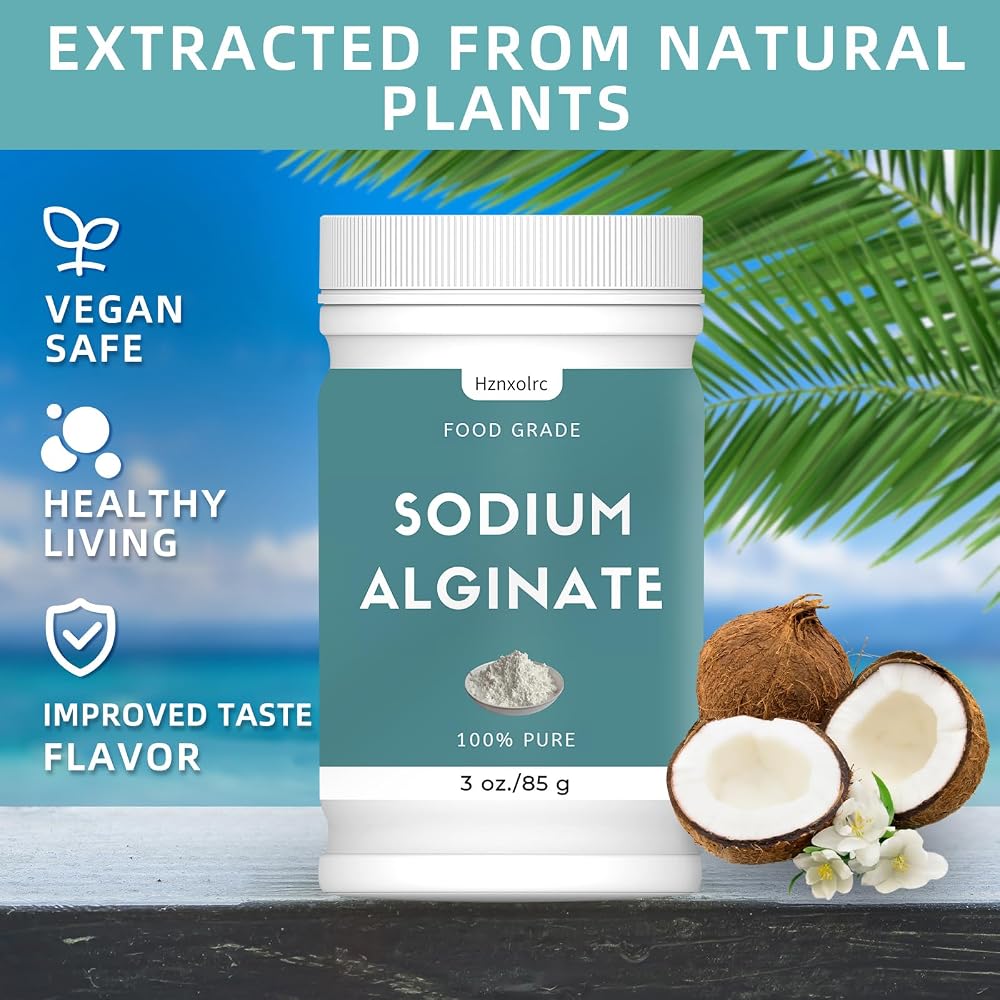 Hznxolrc Sodium Alginate Powder Food Grade - 3 oz - image 2