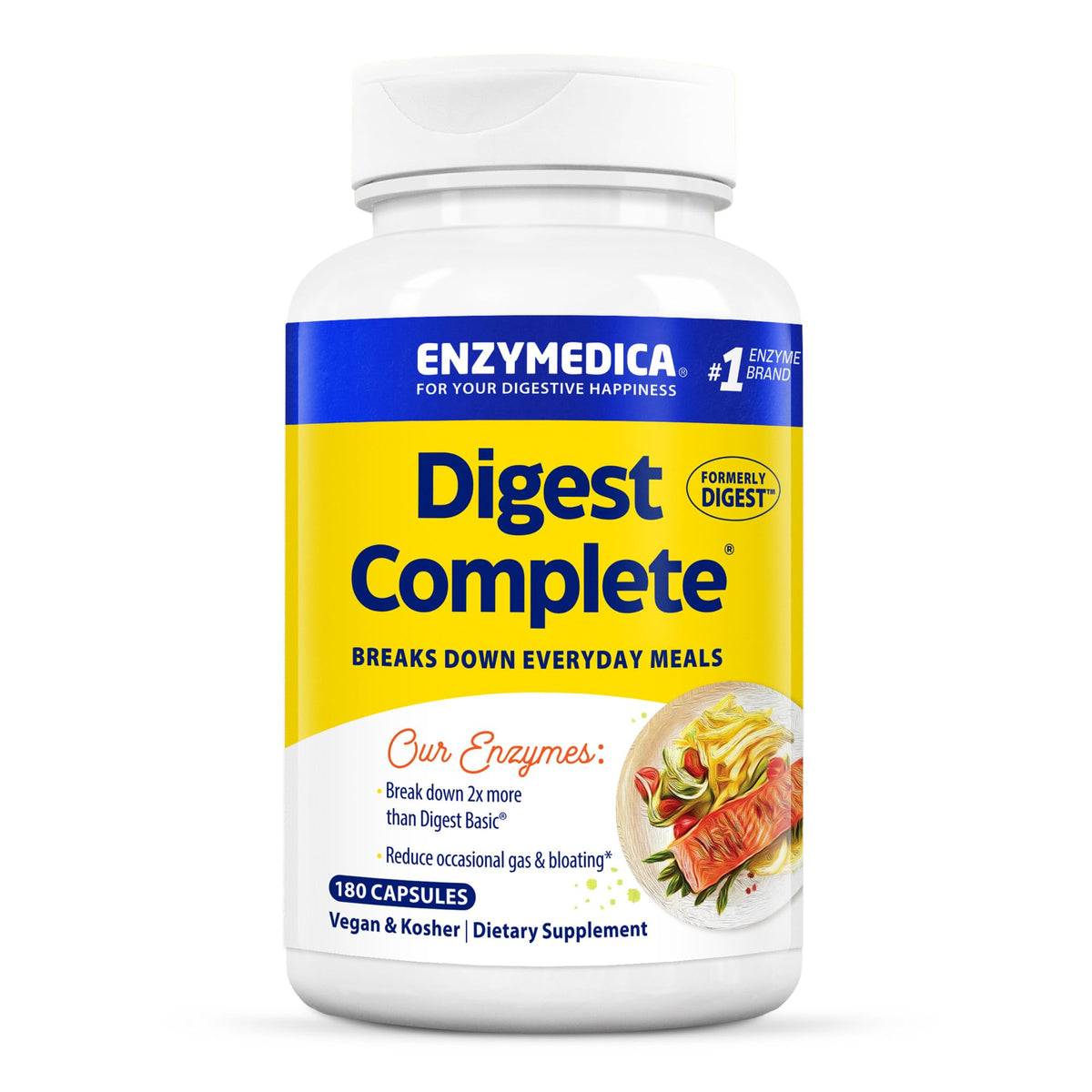 Enzymedica Digest Caps Multi-Enzyme Digestive Support - 180 Capsules