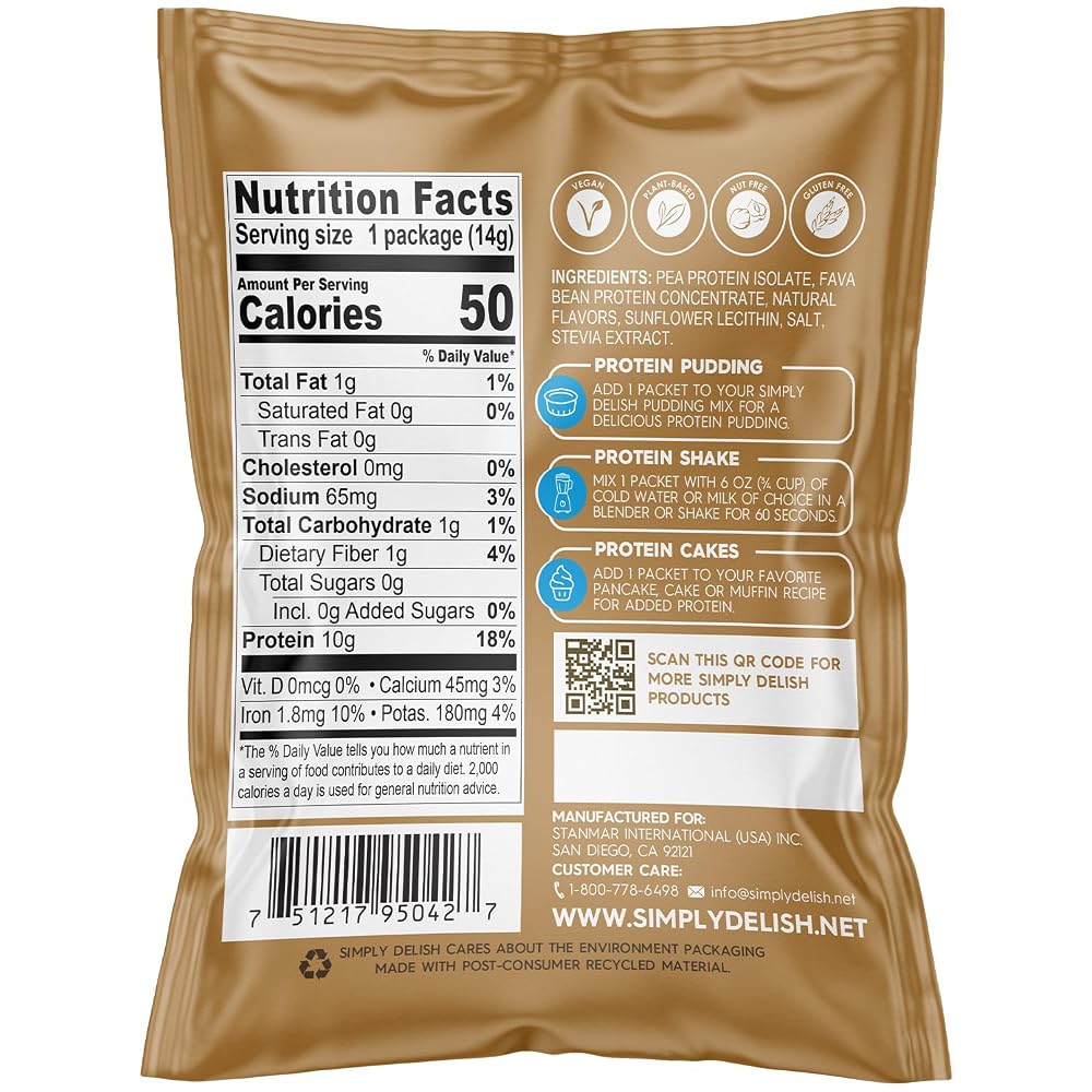 Simply Delish Vanilla Protein Powder Plant-Based - 6 Pack - image 2