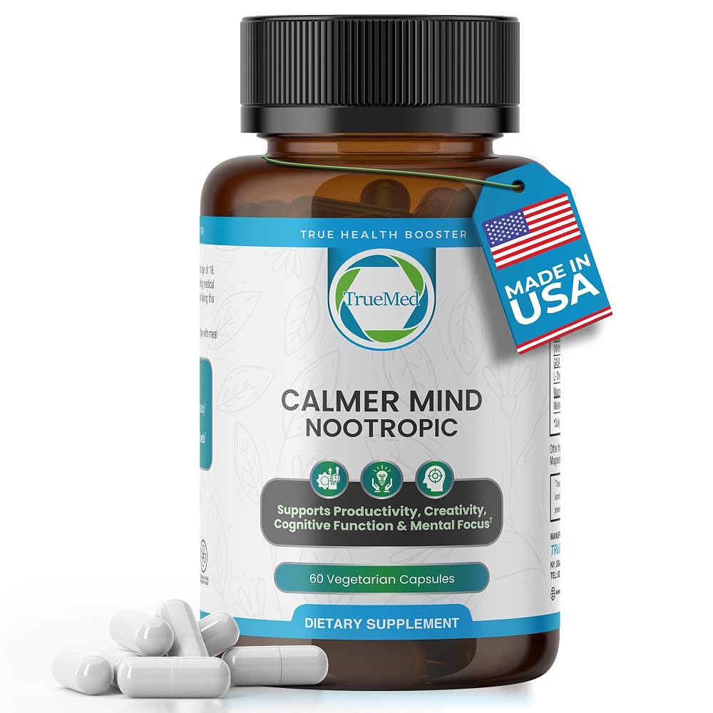 TRUEMED Calmer Mind Nootropic for Sleep & Relaxation - 60 Capsules