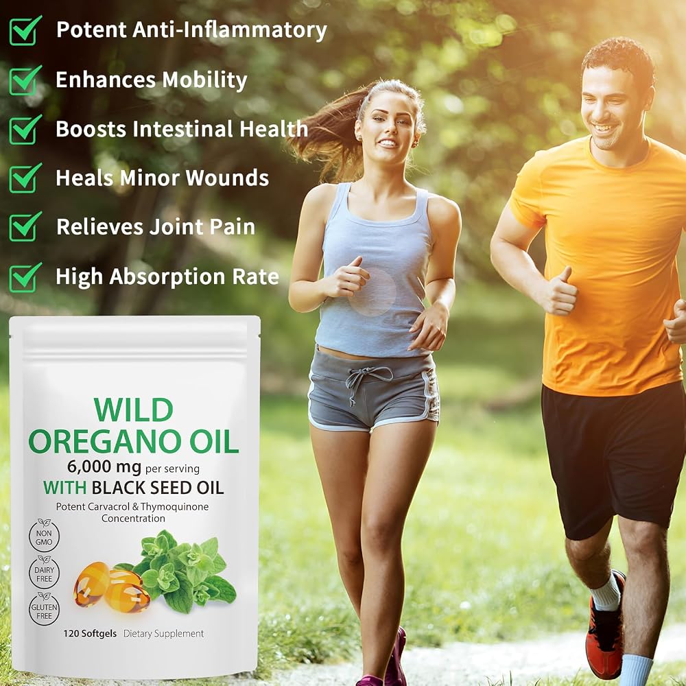 Tooffi Oil of Oregano Capsules - 2 in 1 6000mg Oil of Oregano