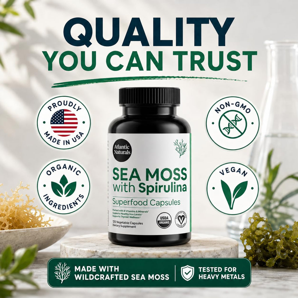 Atlantic Naturals Sea Moss Dietary Supplement - 120 Count Vegetable