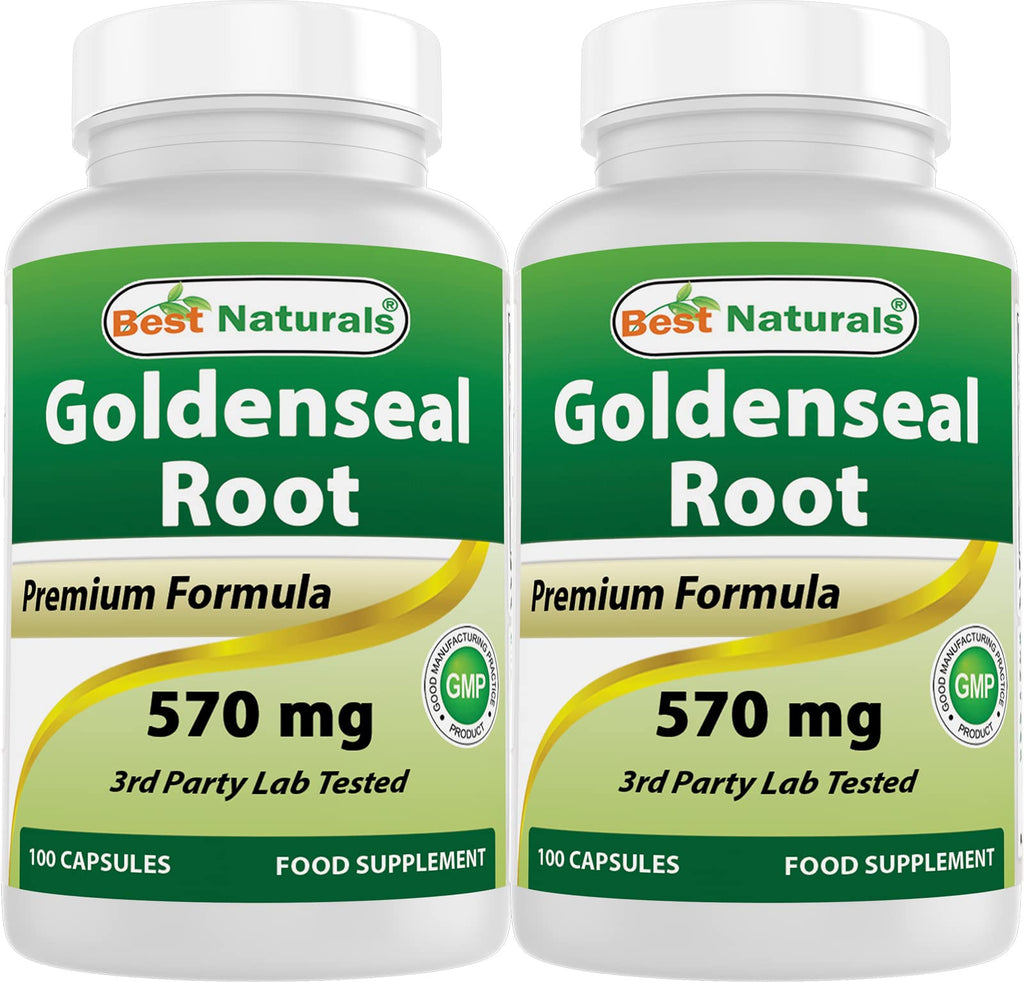 Best Naturals Goldenseal Root 570 mg (Non-GMO) 100 Capsules
