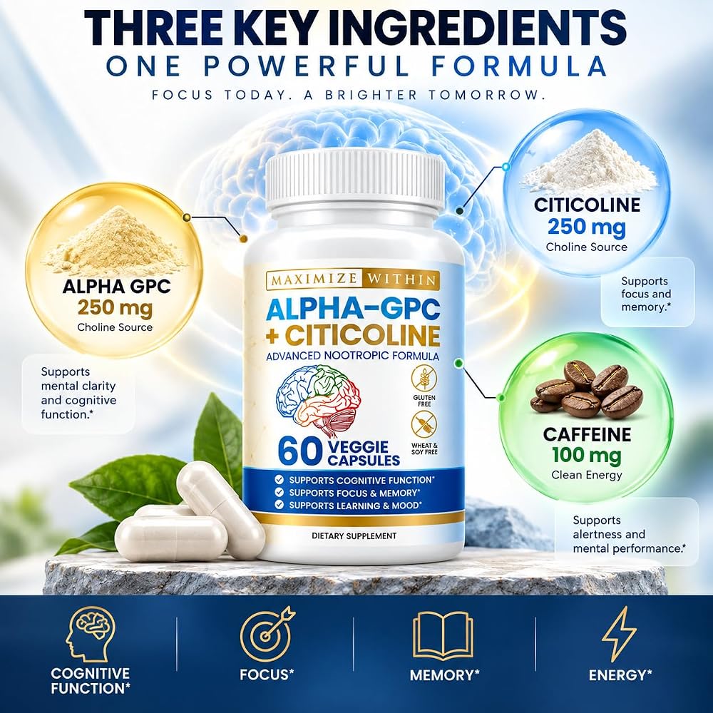 Maximize Within Alpha GPC + Citicoline Nootropic - 60 Capsules - image 3