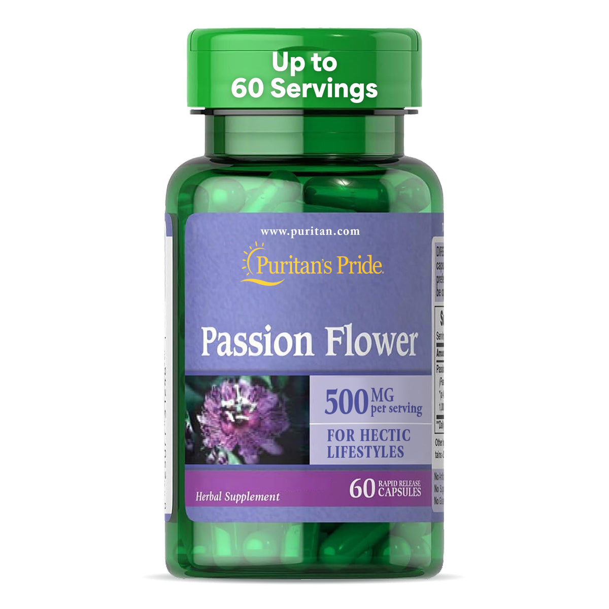 Puritan's Pride Passion Flower Extract 250mg - 60 Capsules
