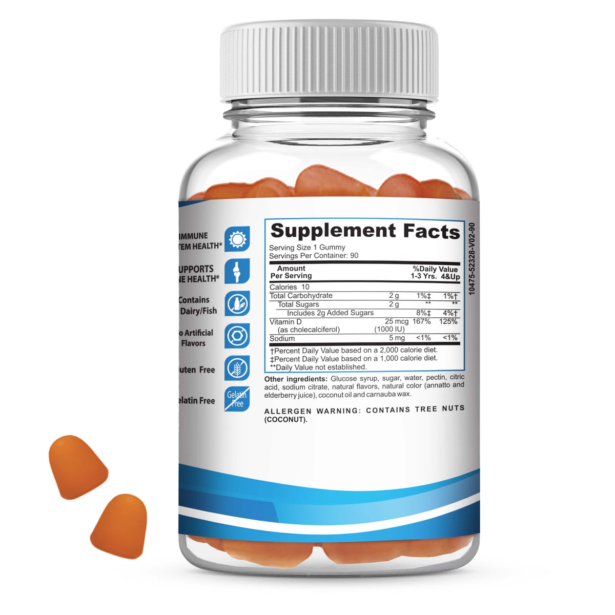 Greenfield Nutritions Halal Vitamin D3 for Kids 1000 IU - 90 Gummies - image 3