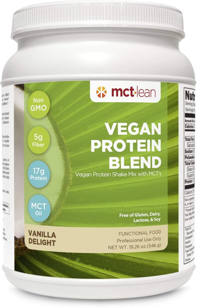 MCT Lean Vegan Protein Powder Blend Natural Vanilla - 14 Servings