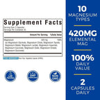 Vitalibre 10 in 1 Magnesium Complex, 420mg Elemental Magnesium
