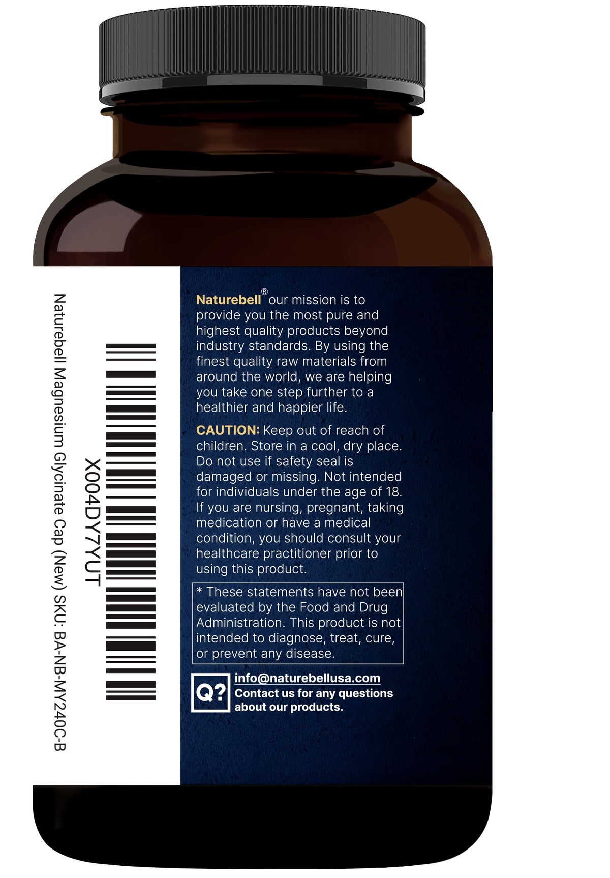 NatureBell Pure Magnesium Glycinate 500mg - 480 Capsules - image 6
