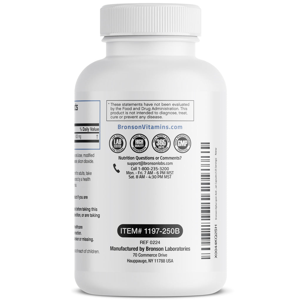 Bronson Alpha Lipoic Acid 600 MG Free Radical Scavenger Supports