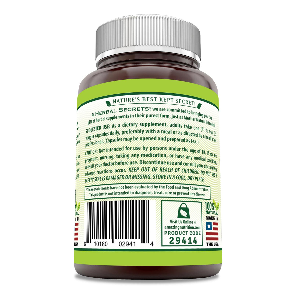 Herbal Secrets Burdock Root Supplement 425 mg - 120 Vegetarian Capsules - image 3