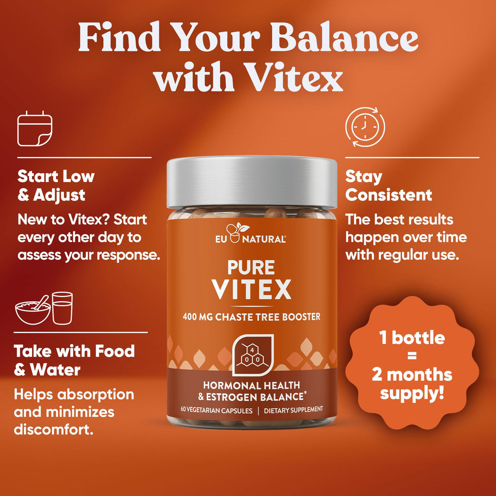 Eu Natural Vitex Chasteberry 400mg Women's Cycle Support - 60 Capsules - image 6