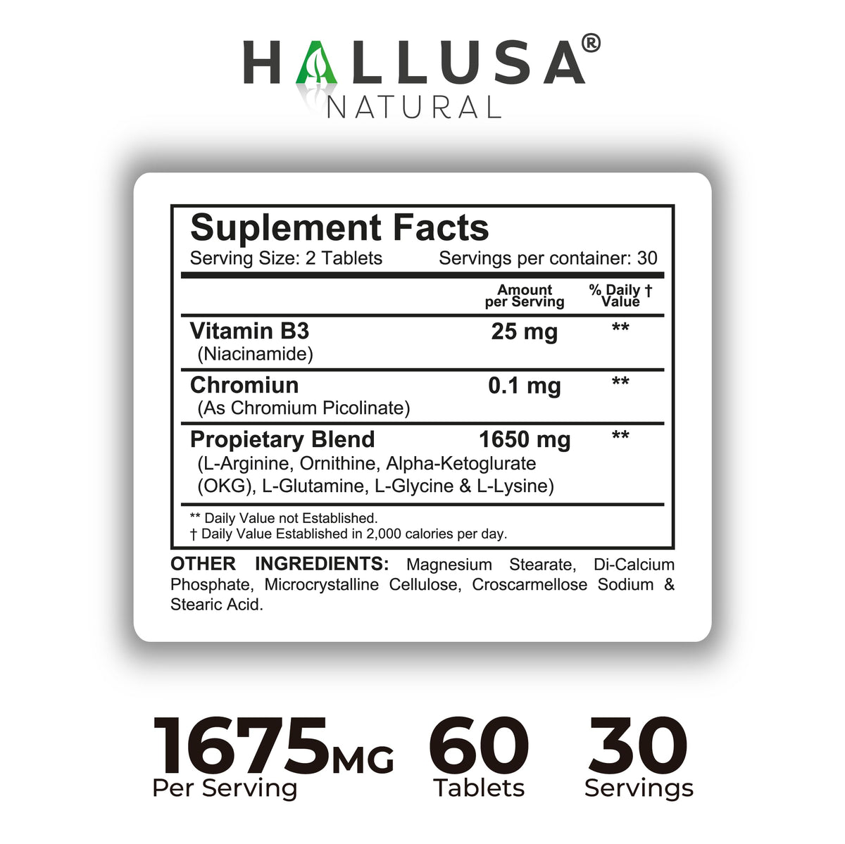 Hallusa Natural HGH-Releasing Support Supplement - 60 Tablets - image 4