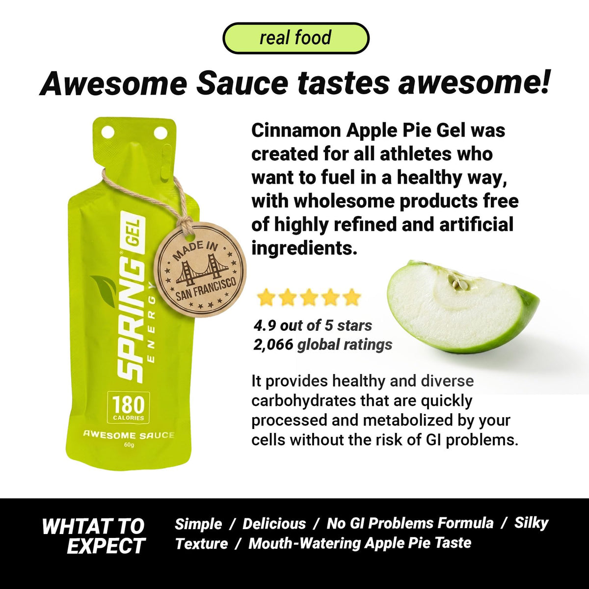 SPRING Energy Awesome Sauce Cinnamon Apple Pie Gel - 20 Pack - image 4