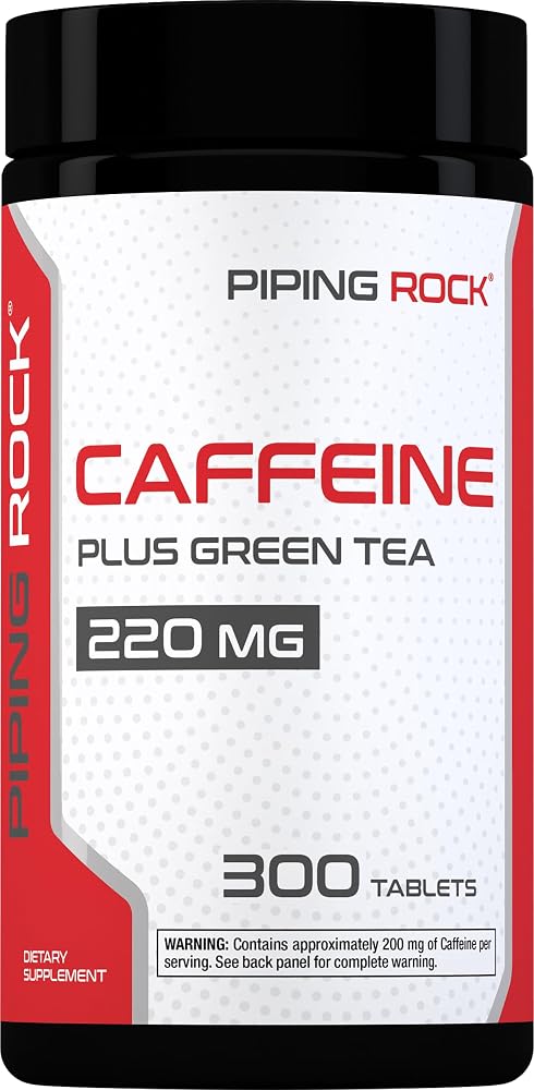 Piping Rock Caffeine Pills 220mg - 300 Tablets