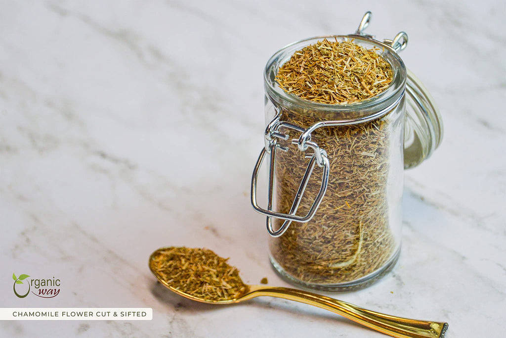 Organic Way Chamomile Flowers Cut & Sifted (Matricaria chamomilla)