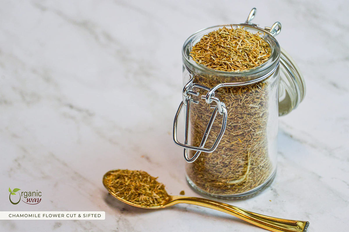 Organic Way Chamomile Flowers Cut & Sifted (Matricaria chamomilla)