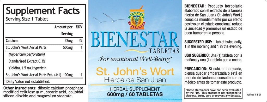Nutrisalud St. John's Wort Tablets Mood Support - 120 Tablets - image 3