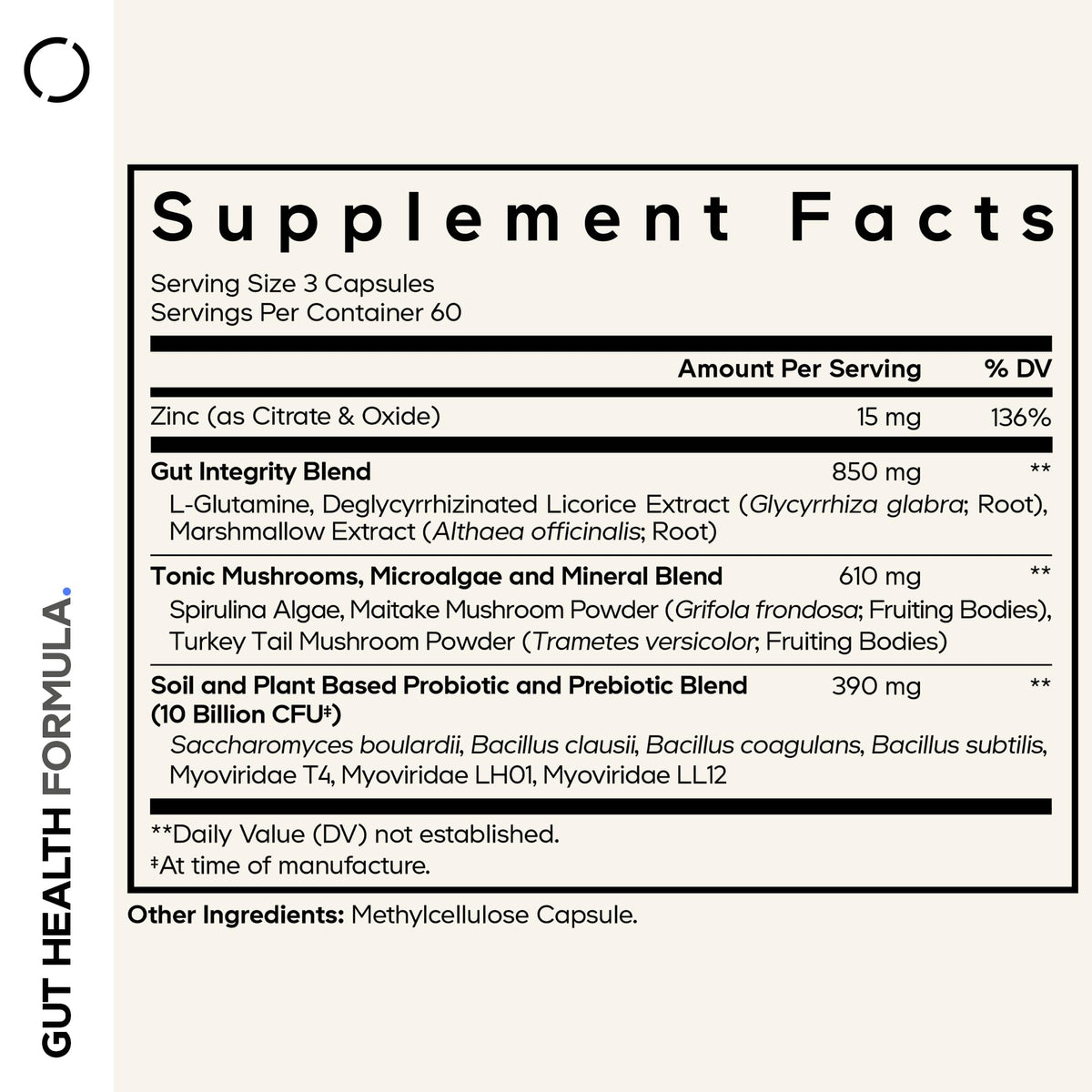 Codeage Gut Health L-Glutamine & Turkey Tail - 180 Capsules - image 2