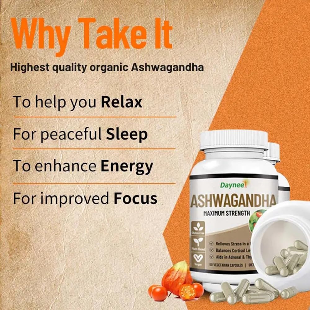 AIHIYO Ashwagandha Capsule with Maca & Vitamin D - 60 Capsules - image 4