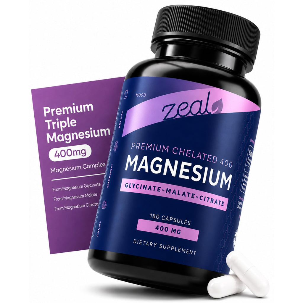 Zeal Naturals Triple Magnesium Complex 400mg - 180 Capsules