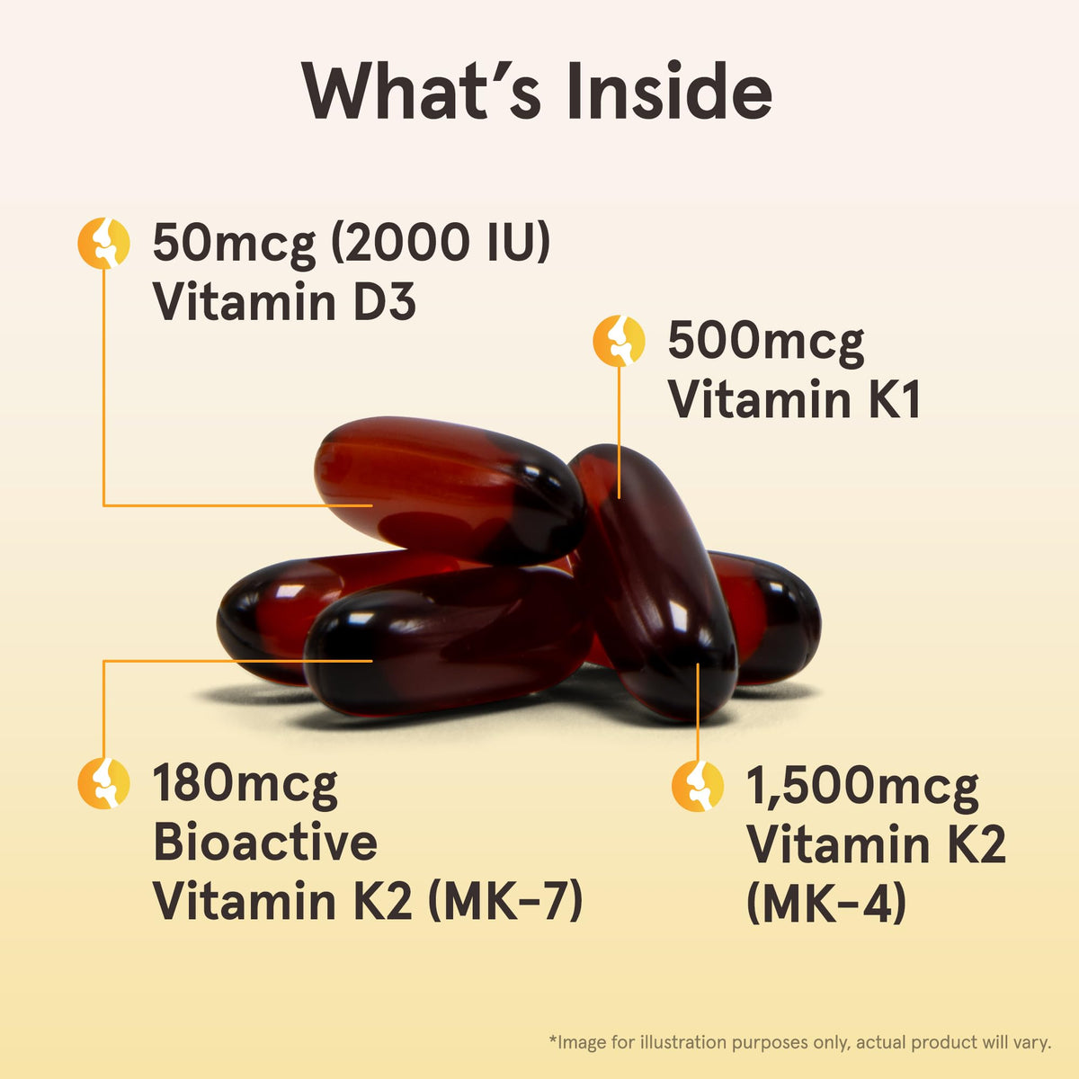Jarrow Formulas K-Right Vitamin K2 MK-7 with D3 - 60 Softgels - image 3