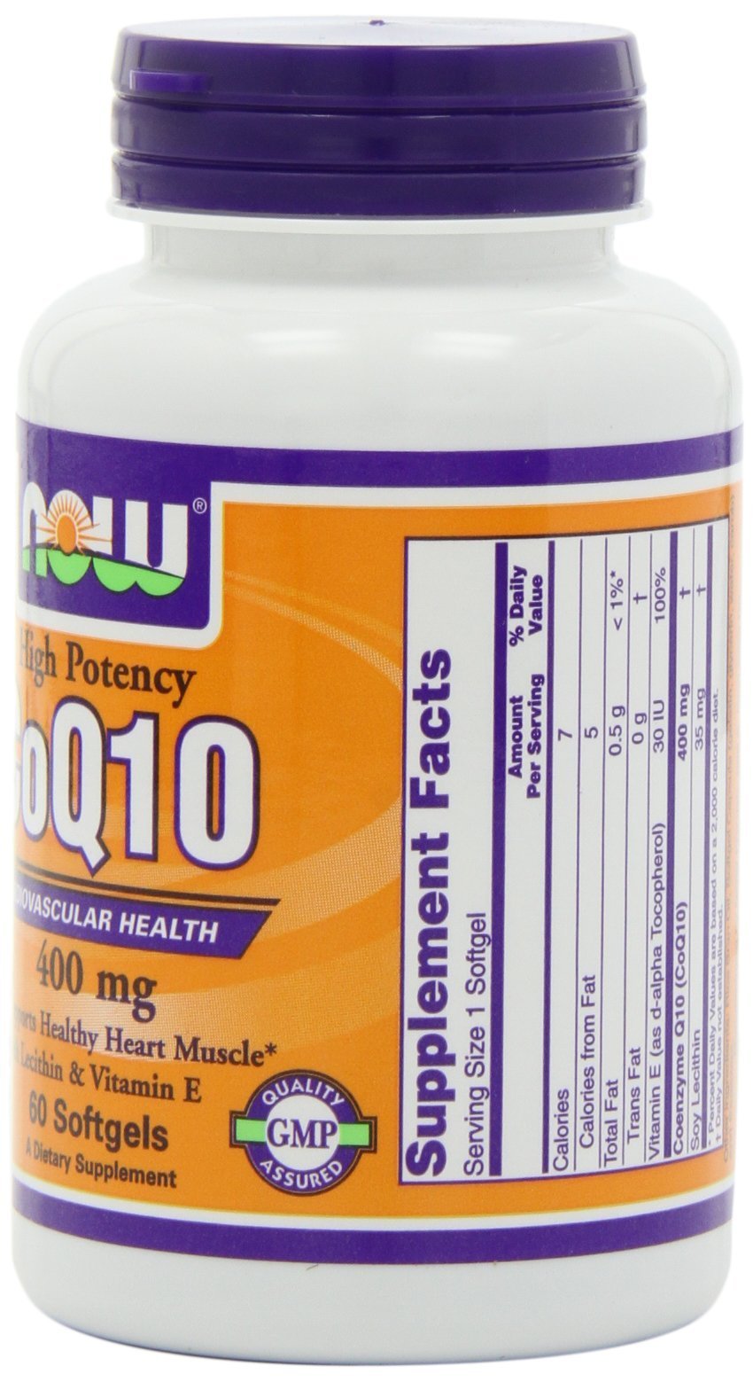NOW Foods CoQ10 400 mg with Vitamin E - 60 Softgels - image 2