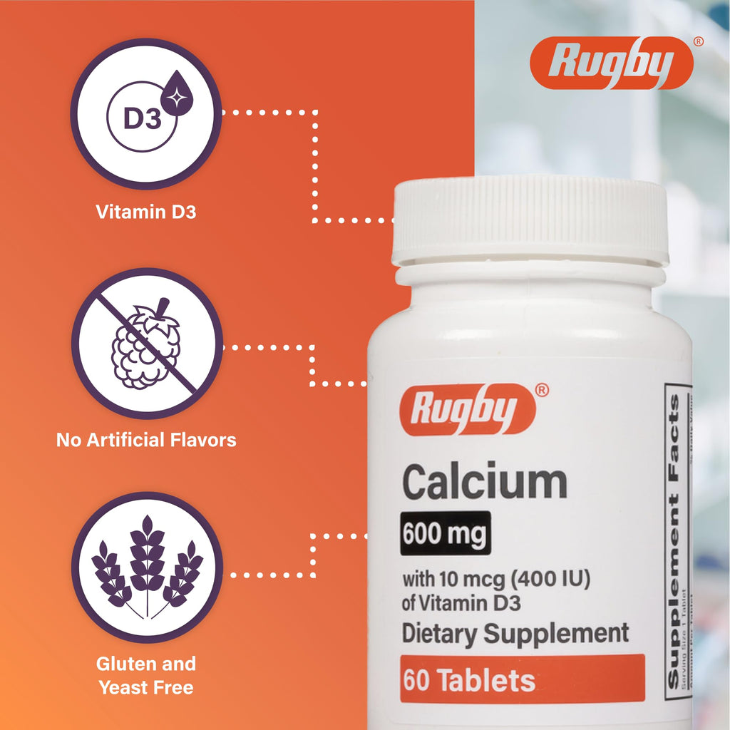 Rugby Calcium 600mg Tablets with Vitamin D3 - 60 Tablets - image 3