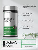 Horbäach Butchers Broom Extract - 120 Capsules - image 4
