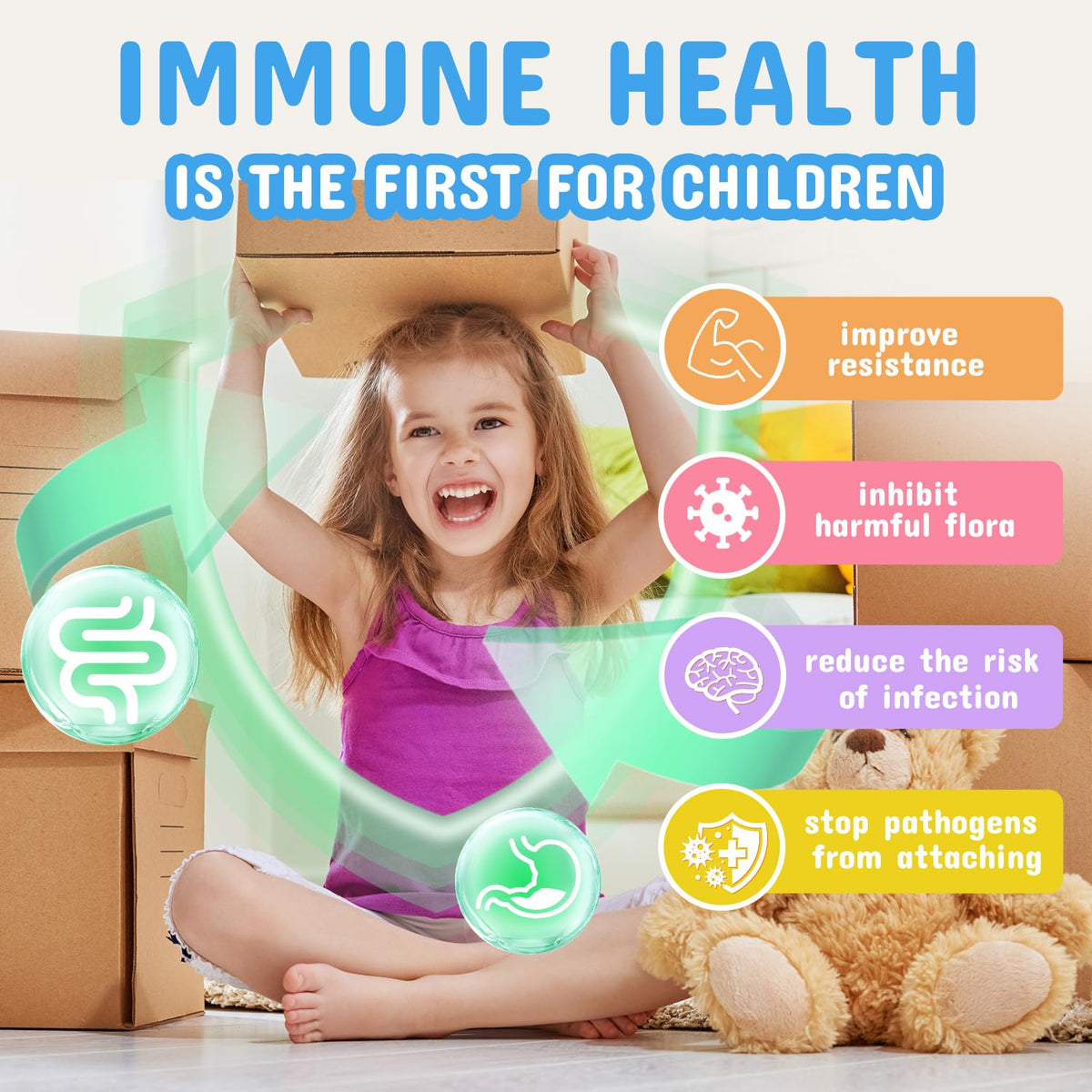 ZEBORA Kids Probiotic & Prebiotics Powder Age 3+ - 30 Packets - image 5