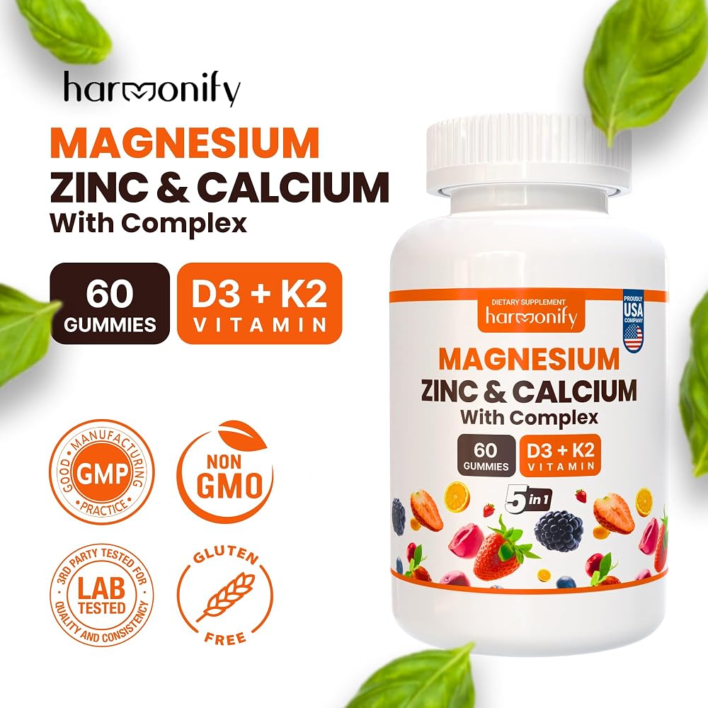HARMONIFY Magnesium Calcium Zinc with Vitamin D3 & K2 Gummies - 60 Count - image 2