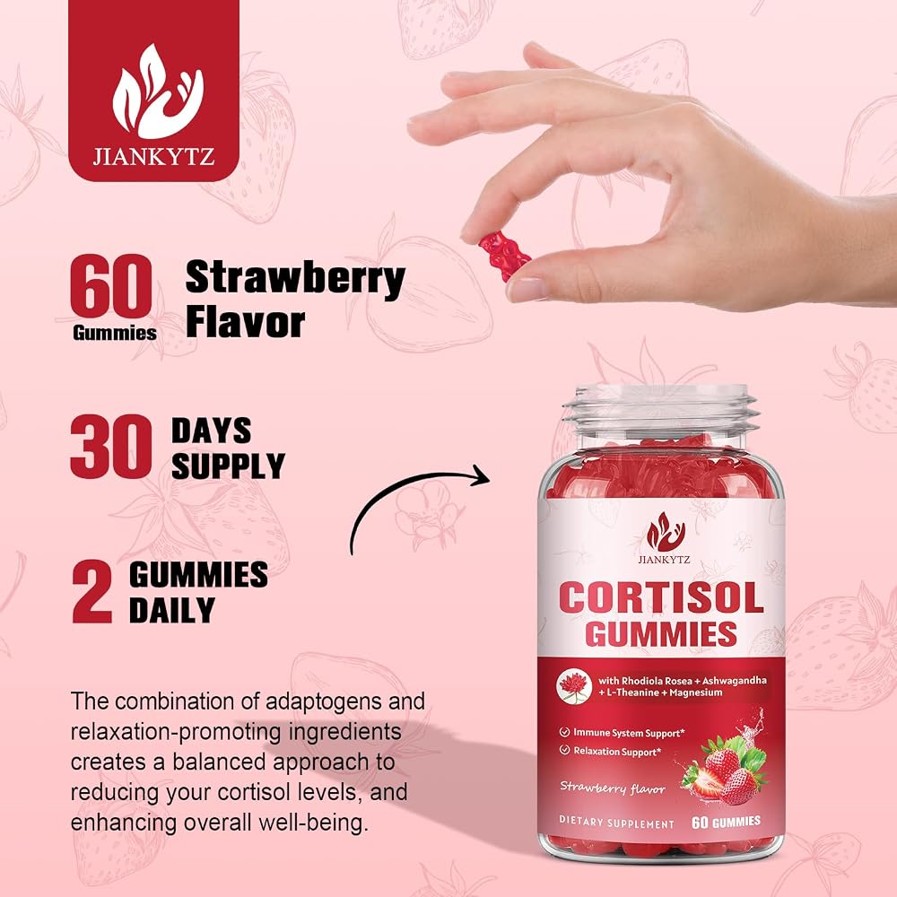 JIANKYTZ Cortisol Gummies with Ashwagandha & Magnesium - 60 Gummies - image 5