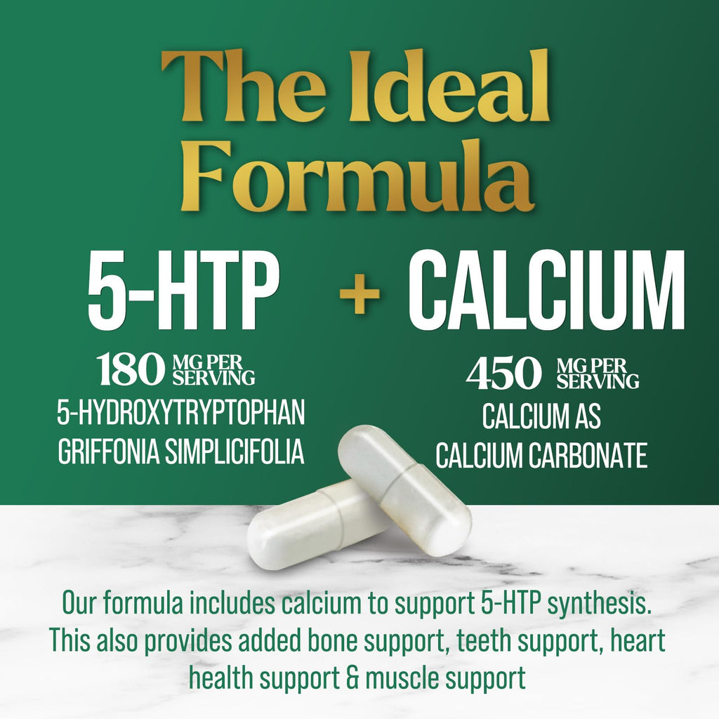 Nature's Nutrition 5HTP 200mg per Serving Capsules - 5 HTP Supplement