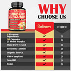 Satoomi Turmeric Curcumin Supplement with Ginger & Black Pepper - 90 Capsules - image 5