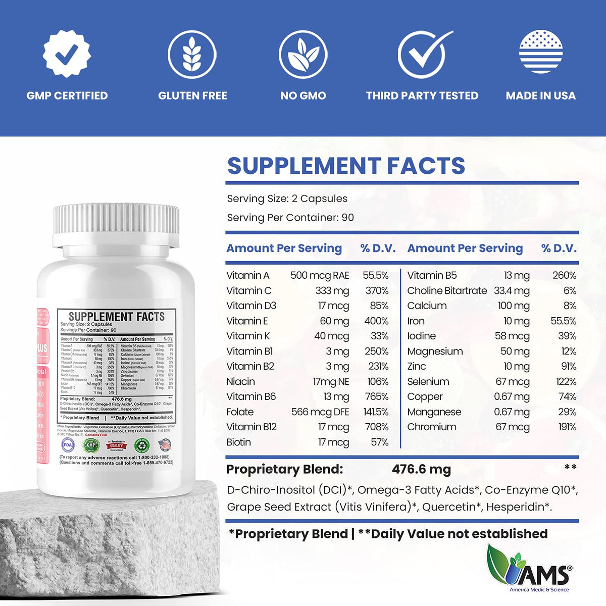 America Medic & Science Preconception Plus - 180 Capsules - image 5