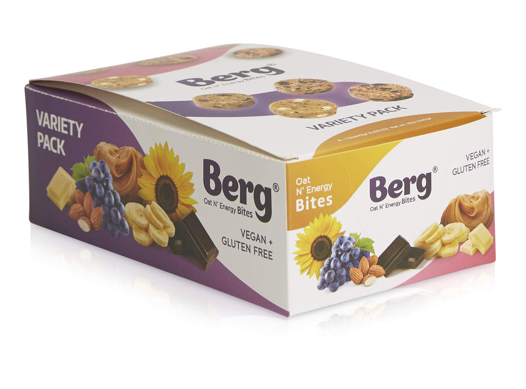Berg Bites Energy Bites Variety Pack Plant-Based Protein - 8 Pack